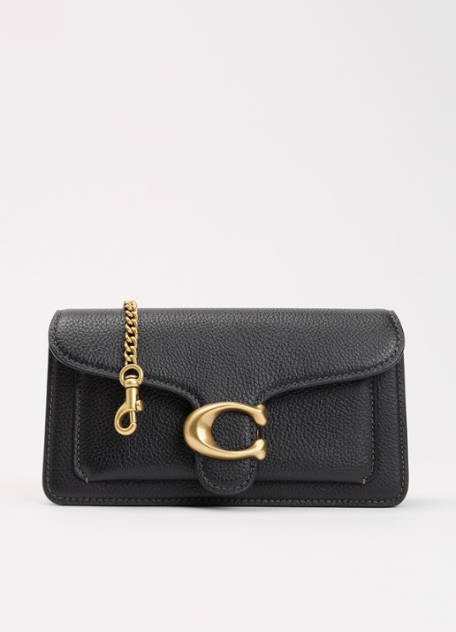 Coach Tabby 19 crossbody tas van leer met afneembare schouderriem - voorkant 2 zwart