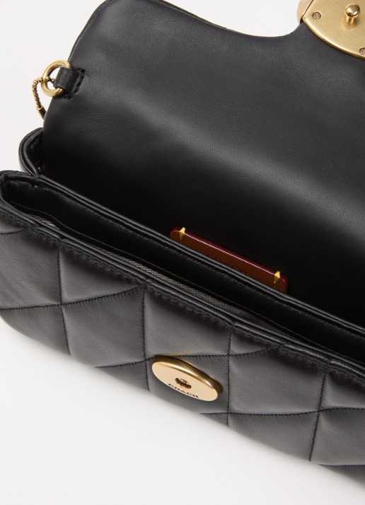 Coach Tabby 19 crossbody tas van leer met afneembare schouderriem - detail 2 zwart