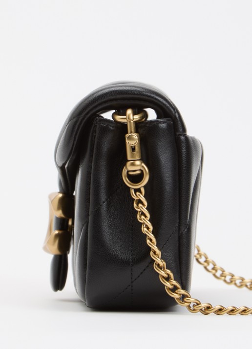 Coach Tabby 19 crossbody tas van leer met afneembare schouderriem - detail 3 zwart