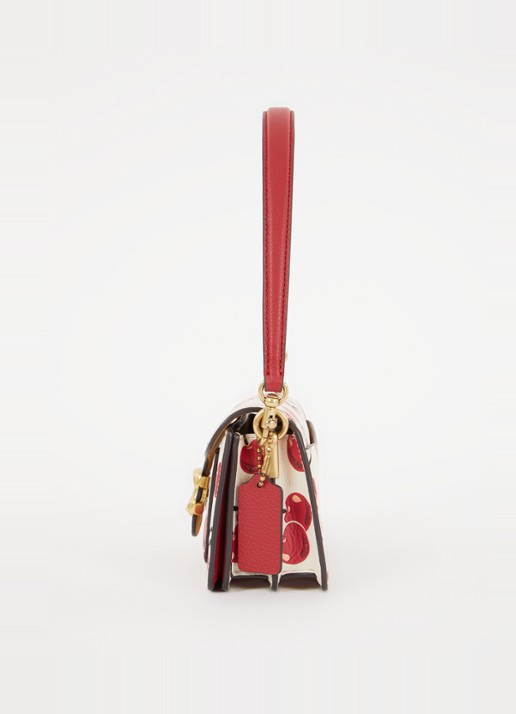 Coach Tabby 20 schoudertas van leer met afneembare schouderriem - detail 2 rood