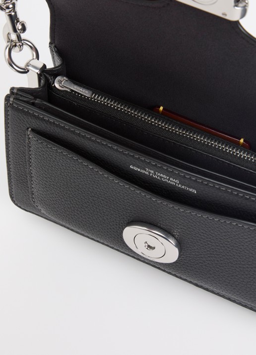 Coach Tabby 20 schoudertas van leer met afneembare schouderriem - detail 2 zwart