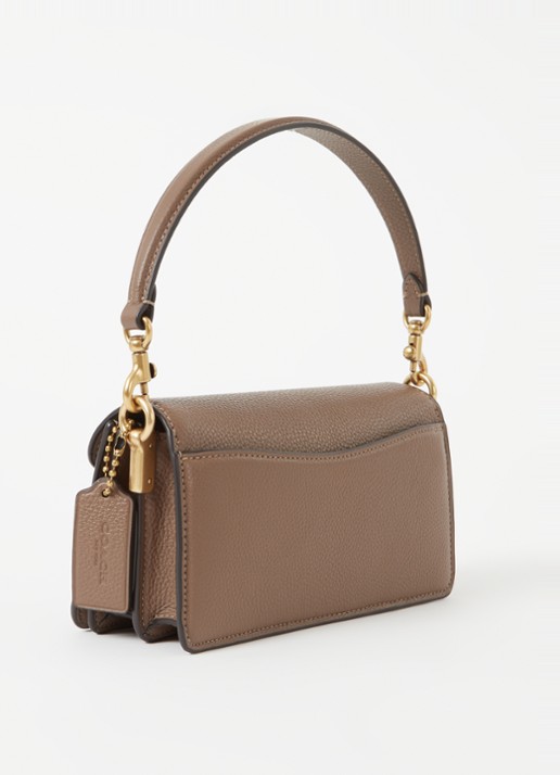 Coach Tabby 20 schoudertas van leer met logo - achterkant lichtbruin