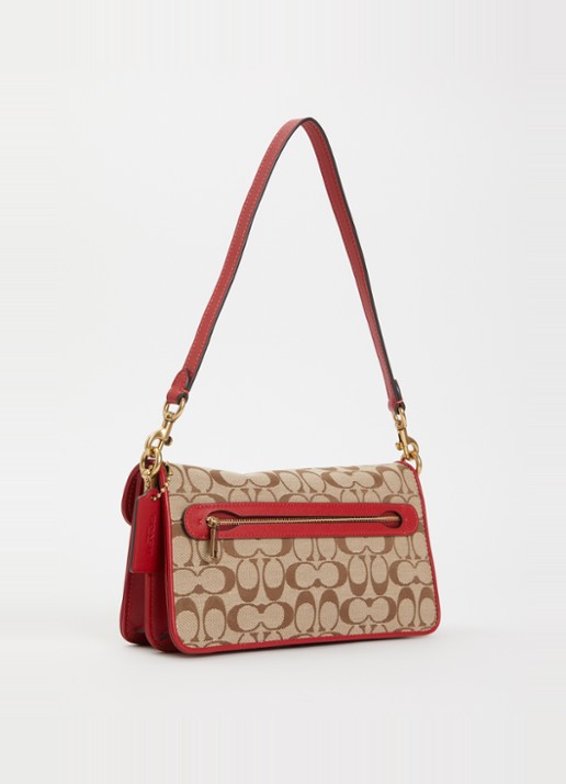 Coach Tabby 26 schoudertas met logoprint - achterkant 5 beige