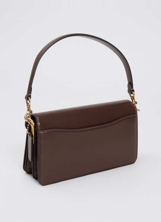 Coach Tabby 26 schoudertas van kalfsleer met logoprint - achterkant donkerbruin