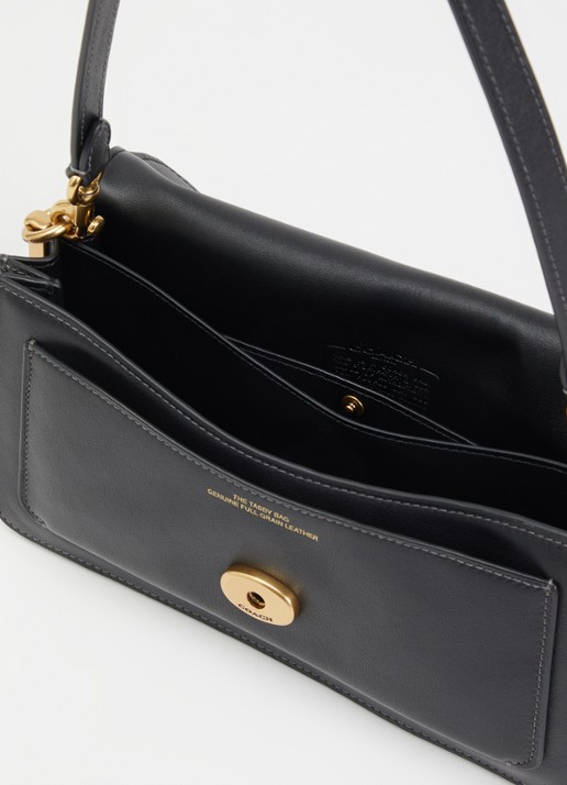 Coach Tabby 26 schoudertas van leer met afneembare schouderriem  - detail zwart