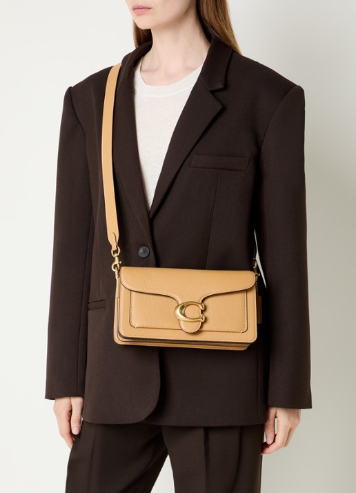 Coach Tabby 26 schoudertas van leer met afneembare schouderriem - voorkant 7 geel