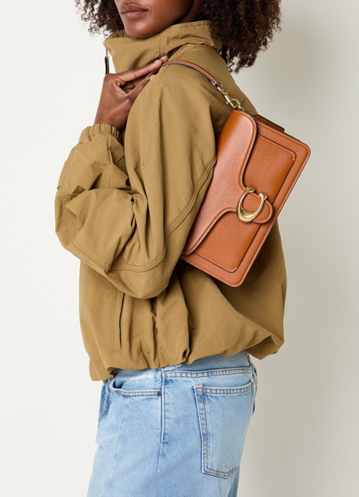 Coach Tabby 26 schoudertas van leer met afneembare schouderriem - voorkant 6 cognac