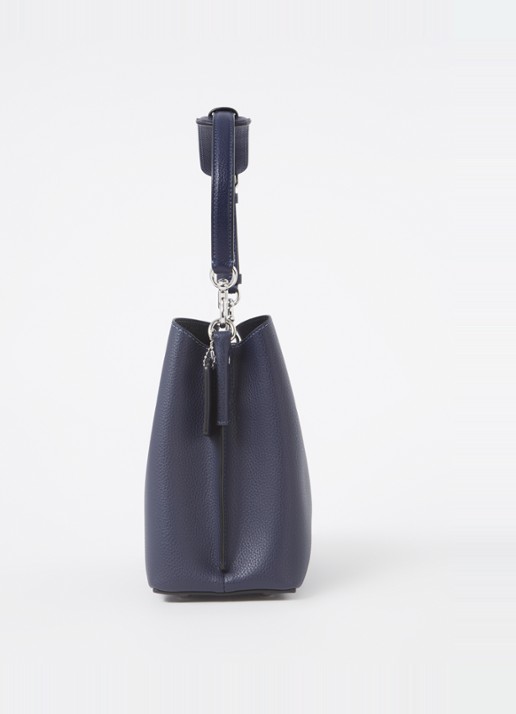 Coach Willow Bucket schoudertas van leer met afneembare schouderriem - detail 2 donkerblauw