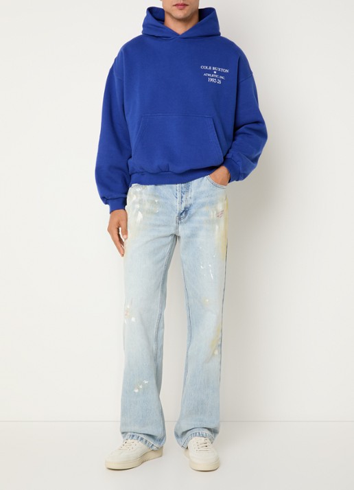 Cole Buxton Athletic hoodie met front- en backprint - voorkant 3 kobaltblauw