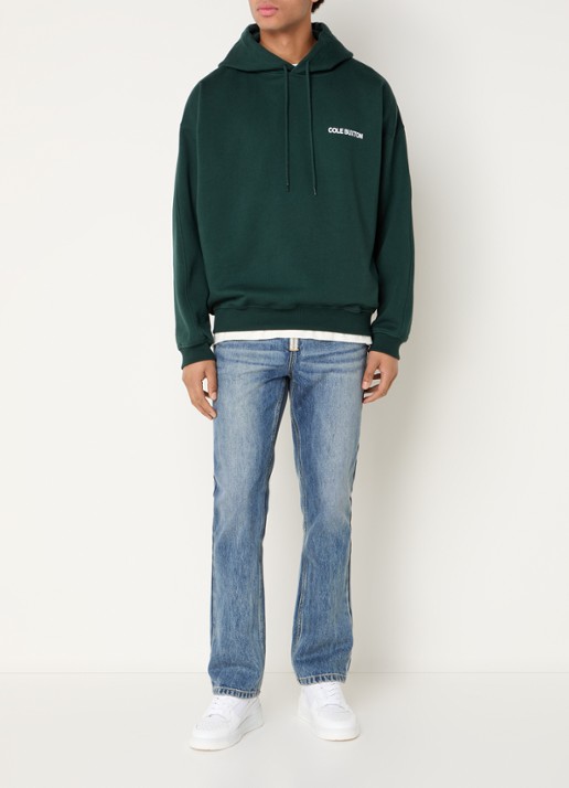 Cole Buxton Hoodie met logo- en backprint  - voorkant 2 groen