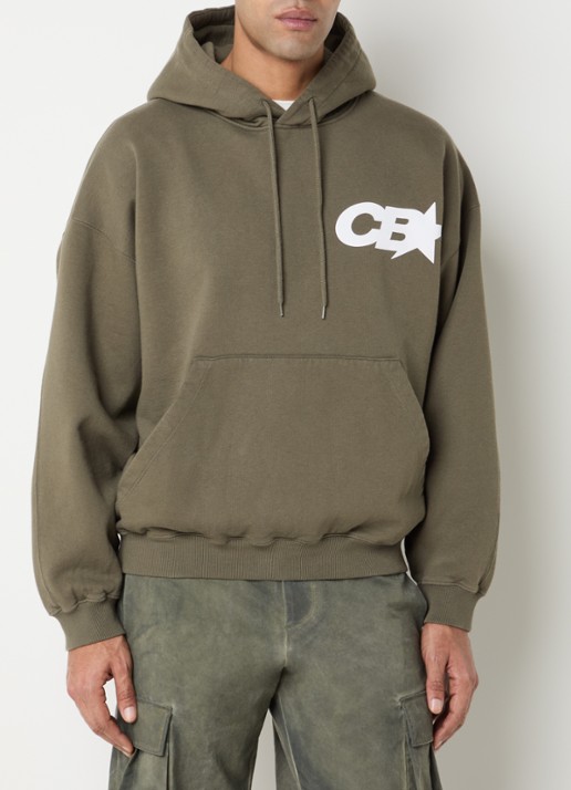 Cole Buxton Hoodie met logo- en backprint - achterkant 5 bronsgroen