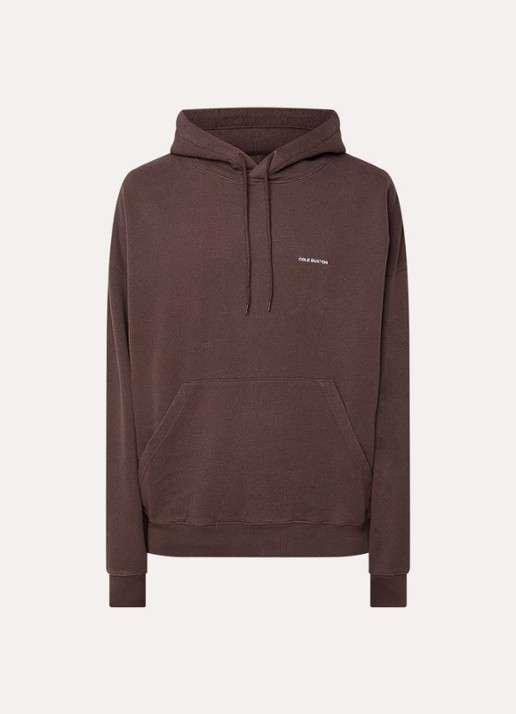 Cole Buxton Hoodie met logo - voorkant 2 bruin