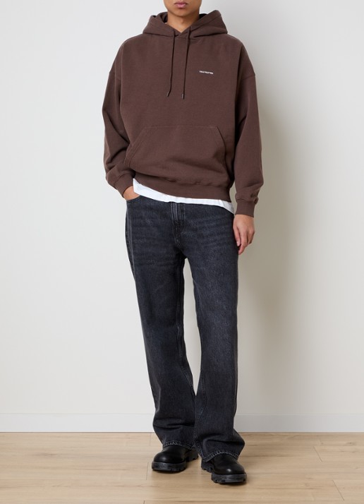 Cole Buxton Hoodie met logo - voorkant 3 bruin