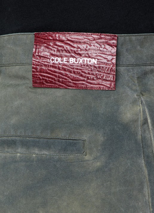 Cole Buxton Loose fit cargobroek met verwassen afwerking en klepzakken - detail 6 legergroen