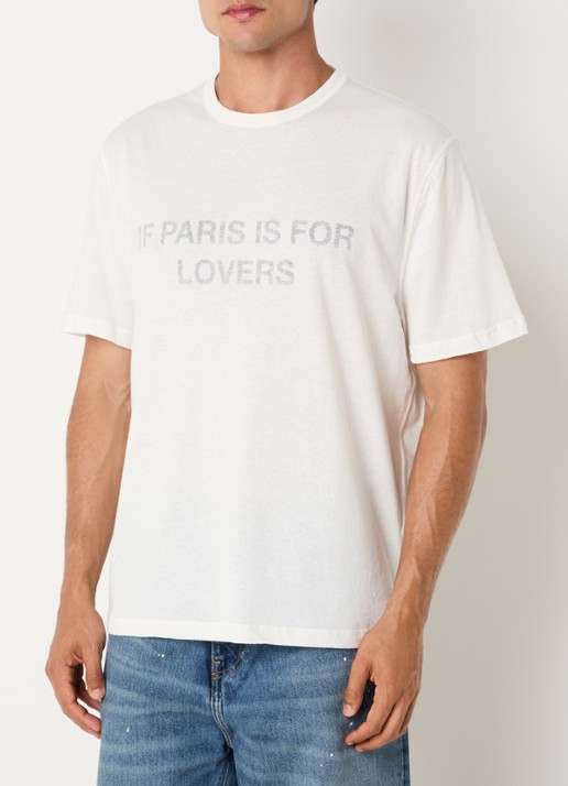 Cole Buxton Paris Texas T-shirt met front- en backprint - achterkant ivoor