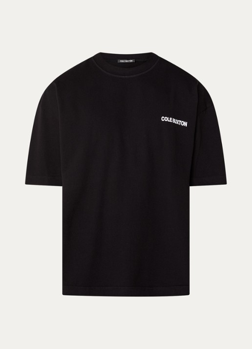 Cole Buxton Sportswear T-shirt met logo- en backprint - voorkant 3 zwart