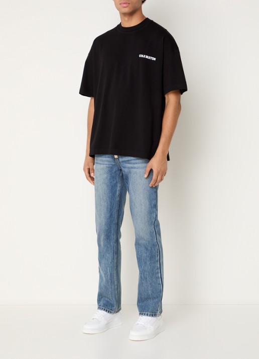 Cole Buxton Sportswear T-shirt met logo- en backprint - voorkant 4 zwart