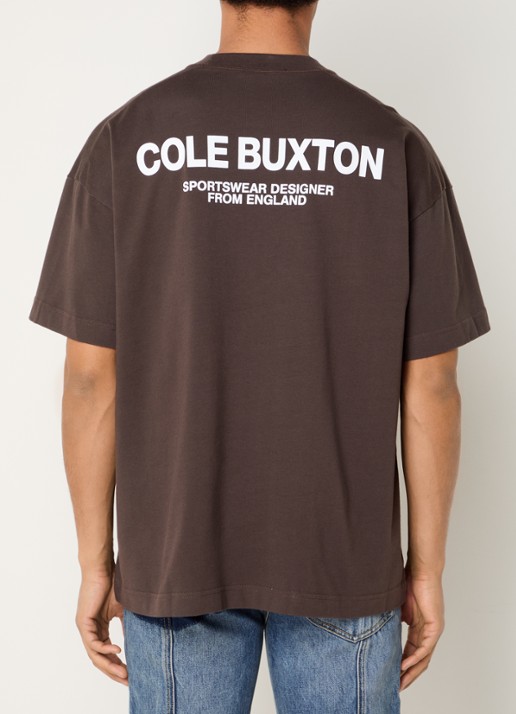 Cole Buxton Sportswear T-shirt met logo- en backprint - detail 4 bruin