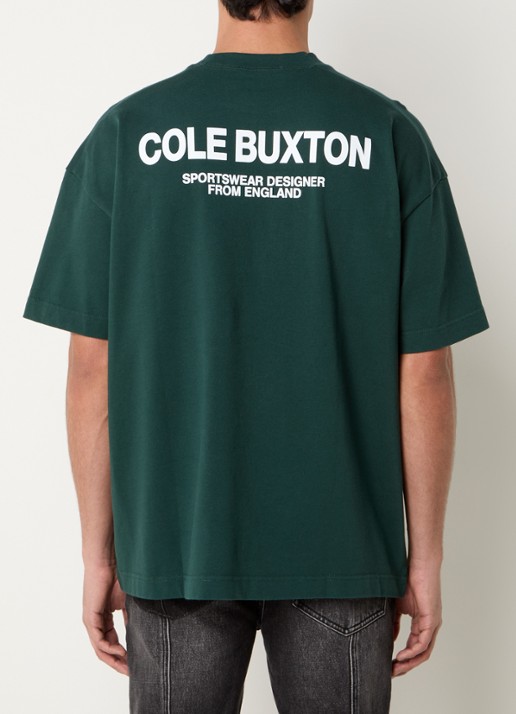 Cole Buxton Sportswear T-shirt met logo- en backprint - detail 3 groen