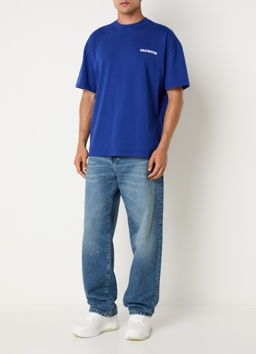 Cole Buxton Sportswear T-shirt met logo- en backprint - voorkant 3 blauw