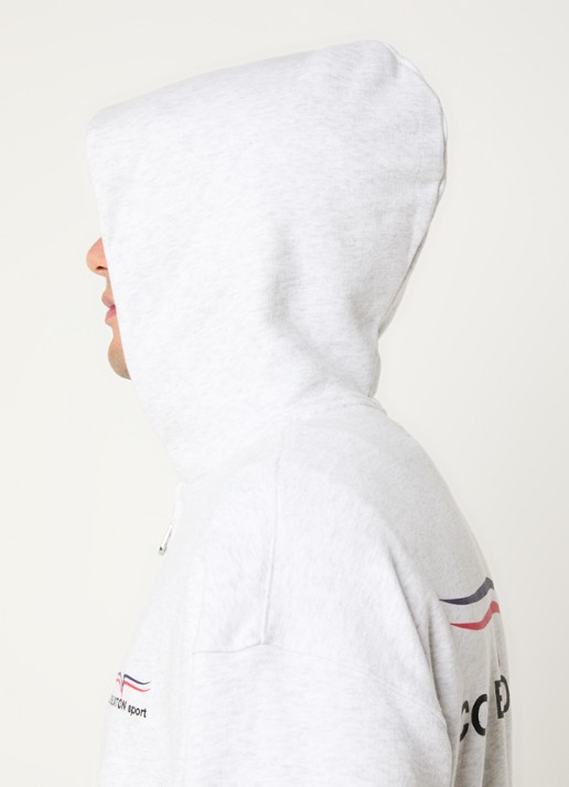 Cole Buxton Sweat met logo en backprint - detail 2 lichtgrijs