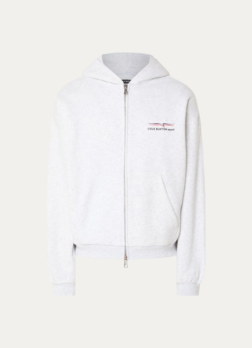 Cole Buxton Sweat met logo en backprint - voorkant 4 lichtgrijs