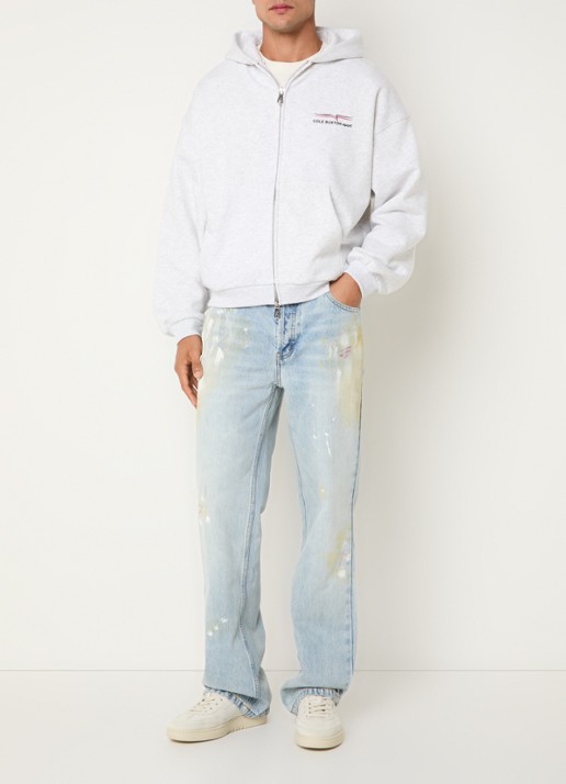 Cole Buxton Sweat met logo en backprint - voorkant 5 lichtgrijs