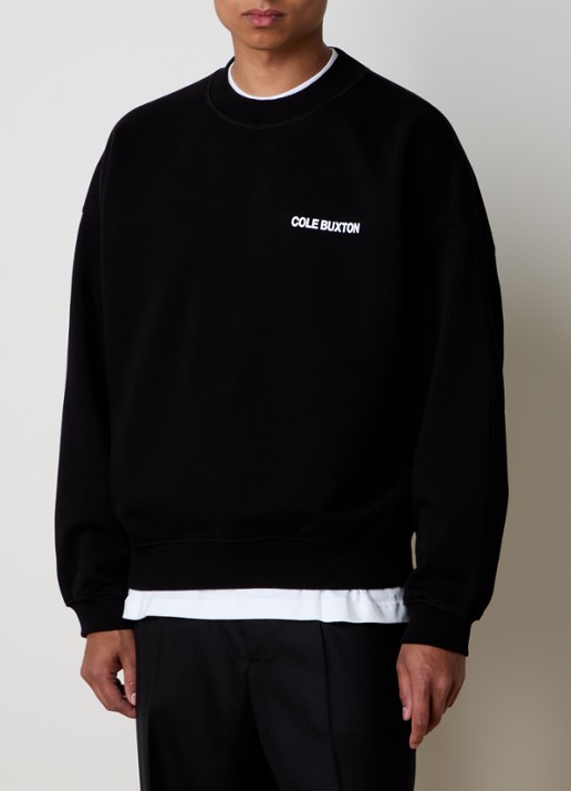 Cole Buxton Sweater met logo- en backprint - achterkant zwart