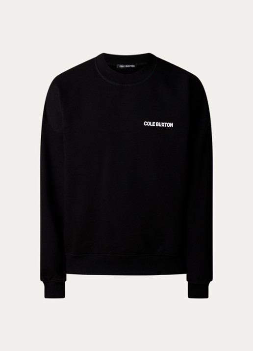 Cole Buxton Sweater met logo- en backprint - voorkant 4 zwart