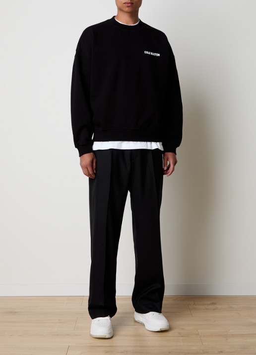 Cole Buxton Sweater met logo- en backprint - voorkant 5 zwart
