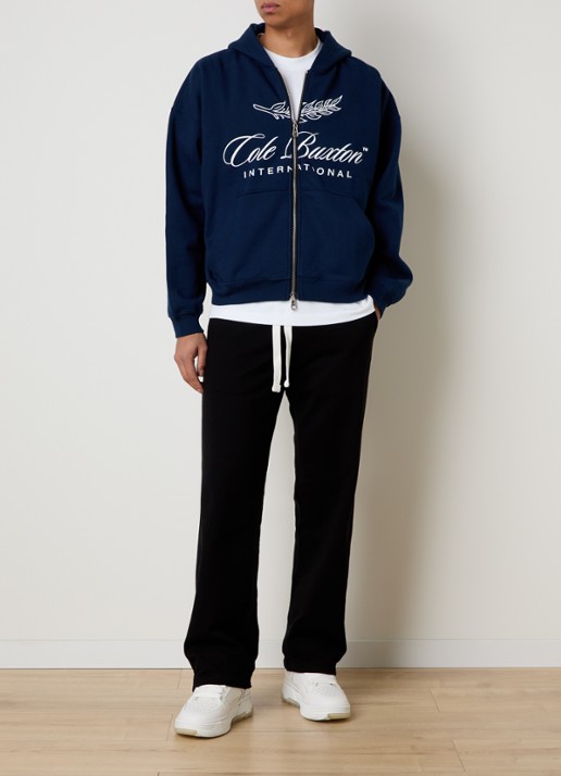 Cole Buxton Sweatvest met capuchon en steekzakken  - voorkant 5 donkerblauw