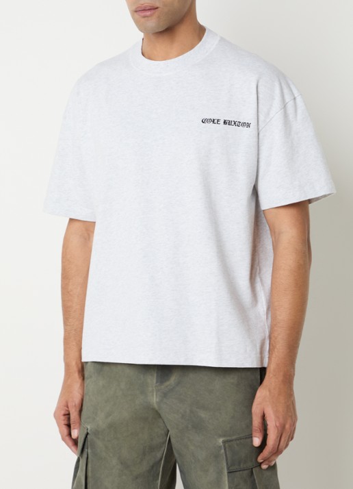 Cole Buxton T-shirt met logo- en backprint - achterkant 3 lichtgrijs