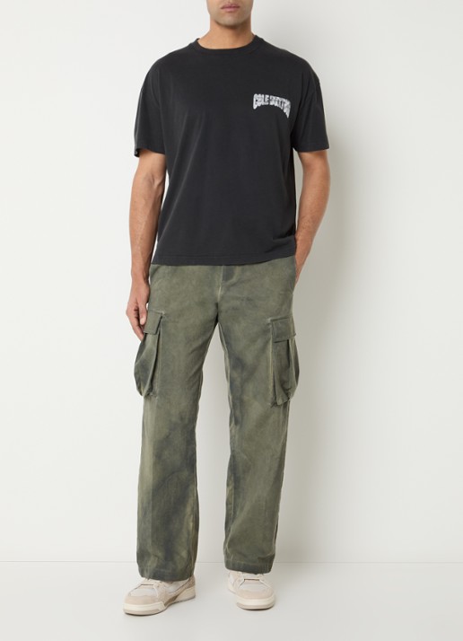 Cole Buxton T-shirt met logo- en backprint - voorkant 4 antraciet