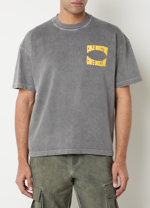 Cole Buxton T-shirt met logo- en backprint - achterkant 3 grijs