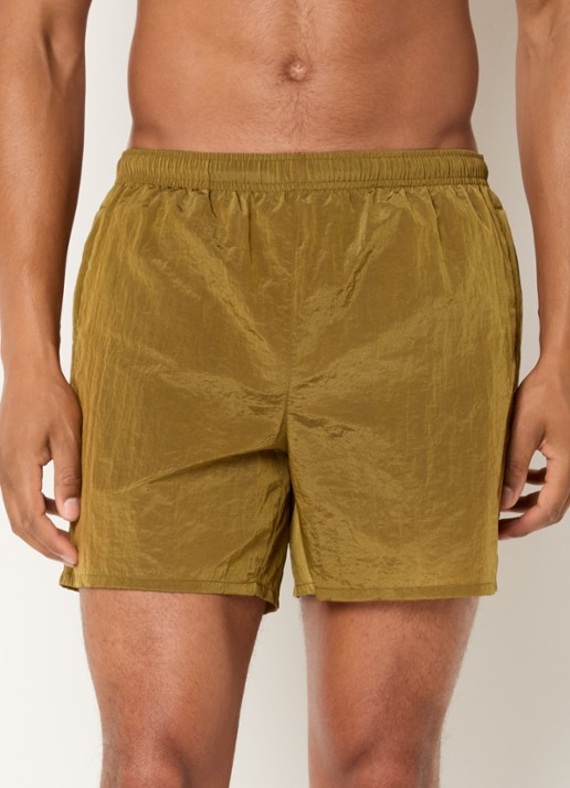 Cole Buxton Zwemshort met ritszakken - detail mosterd