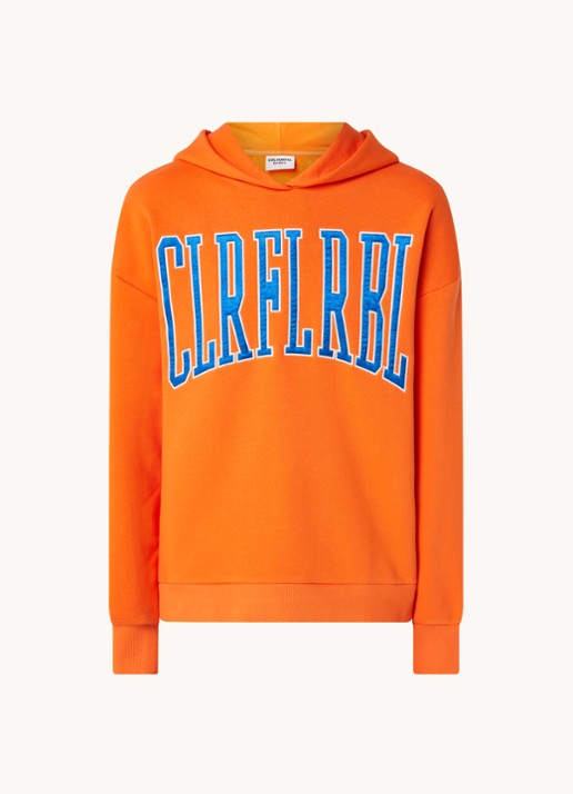 Colourful Rebel CLRFL RBL oversized hoodie in biologische katoenblend - voorkant 2 orange
