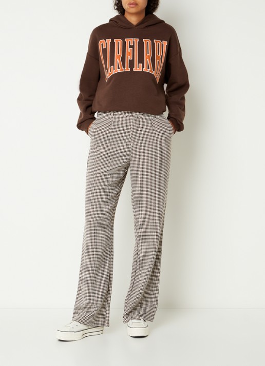 Colourful Rebel CLRFL RBL oversized hoodie in biologische katoenblend - voorkant 3 bruin