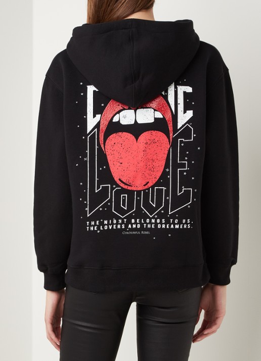 Colourful Rebel Cosmic Love hoodie met backprint - achterkant zwart