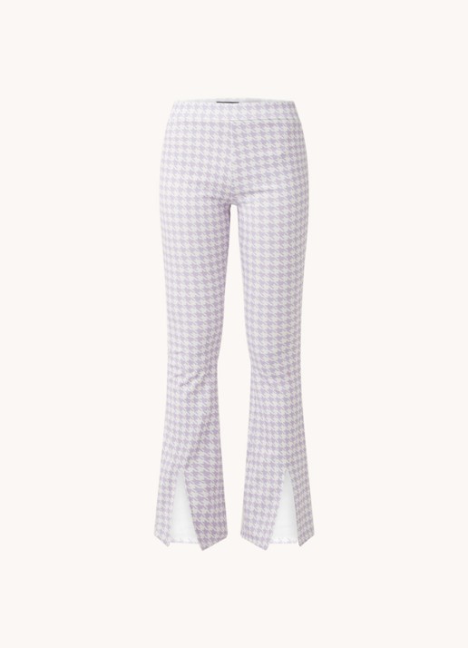 Colourful Rebel Darcy high waist flared fit legging met pied-de-poule dessin - voorkant 3 lila