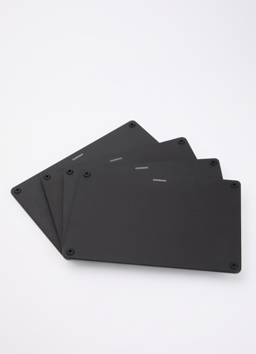 Combekk Snijplank 22 x 32 cm set van 4 - voorkant 6 zwart