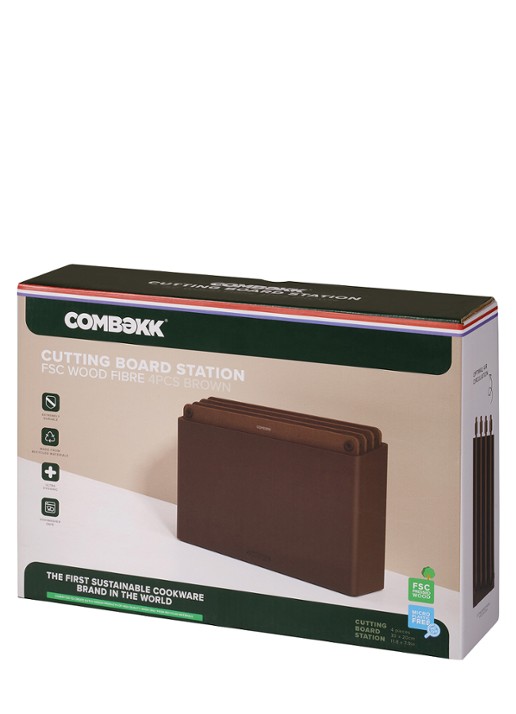 Combekk Snijplank 22 x 32 cm set van 4 - detail 4 bruin