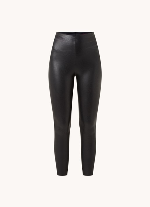 Commando High waist cropped legging van imitatieleer - voorkant 3 zwart
