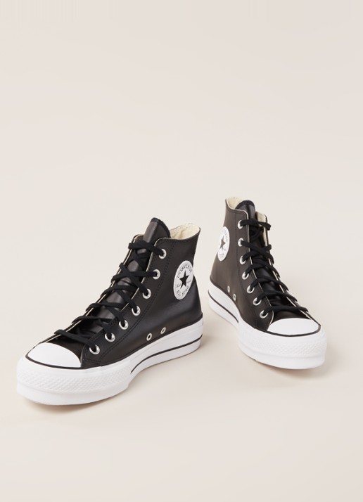 Converse All Star sneaker van leer - detail 2 zwart