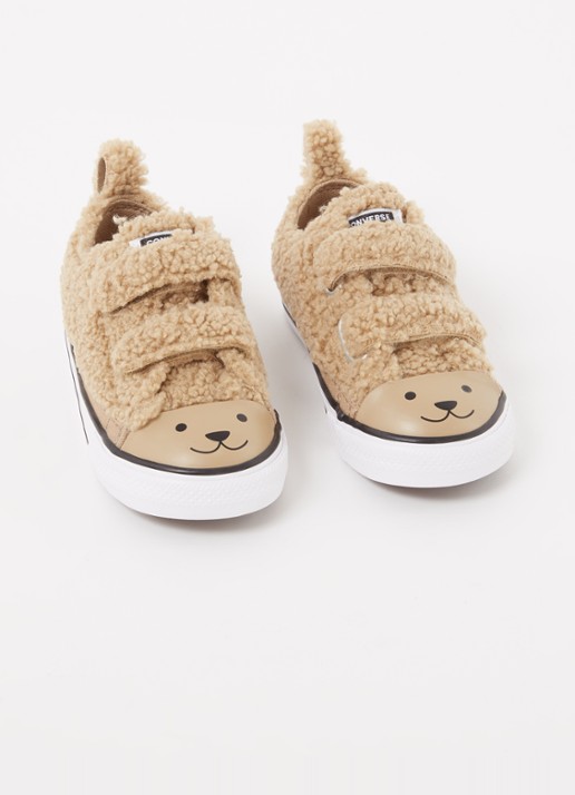Converse Chuck Taylor All star sneaker van teddy - voorkant 4 beige