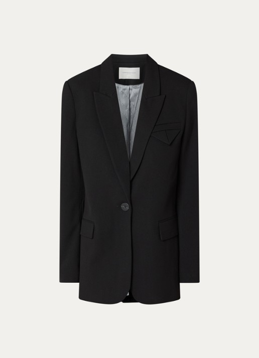 Copenhagen Muse Blazer met klepzakken en schoudervulling - voorkant 3 zwart