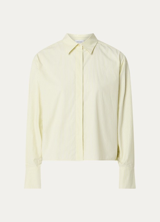 Copenhagen Muse Blouse met streepprint - voorkant 2 geel