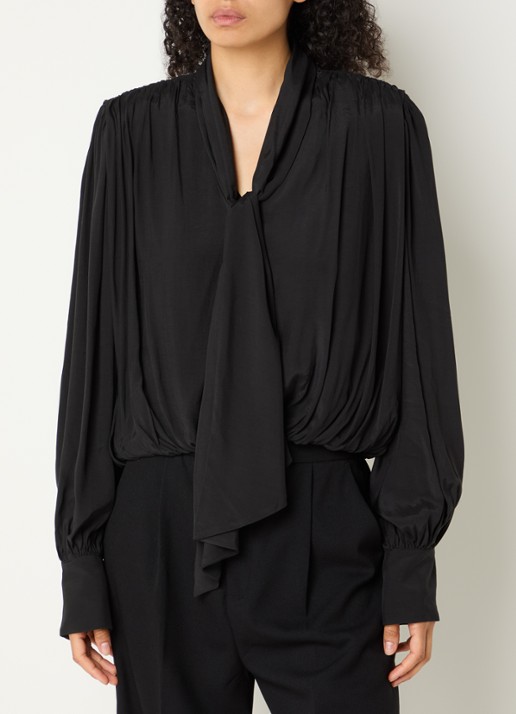 Copenhagen Muse CMLaura tuniek met sjaalkraag en plooidetail