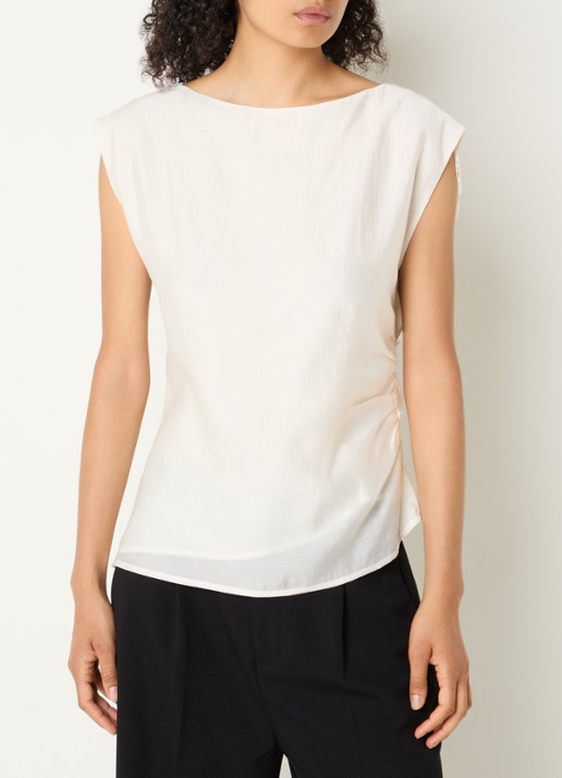 Copenhagen Muse CMMolly mouwloze tuniek met ruches en asymmetrische zoom