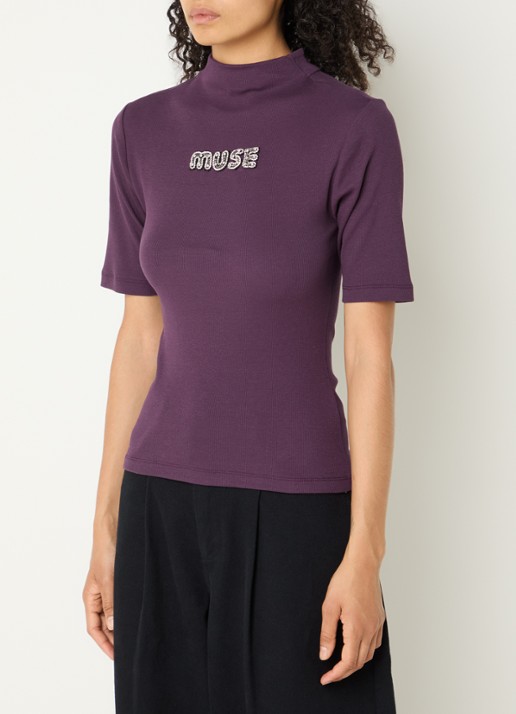 Copenhagen Muse CMSiv top met logo en ribstructuur