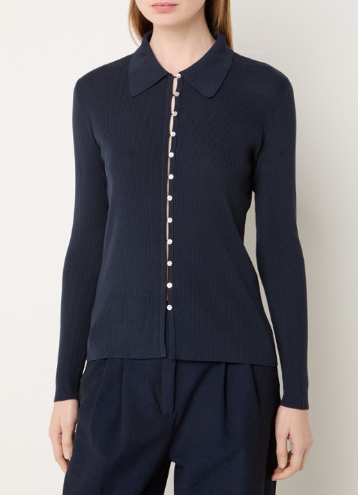 Copenhagen Muse Monnie ribgebreid vest met kraag